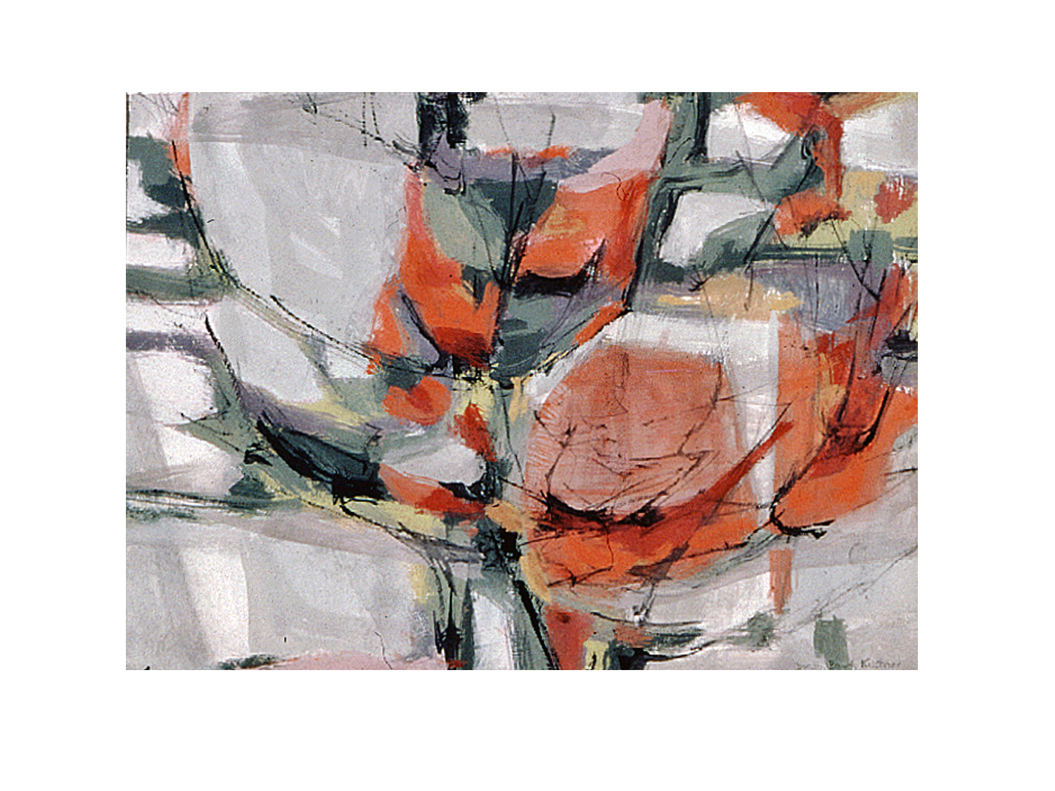 Dorothy Browdy Kushner, Abstract Flowers, 1950s